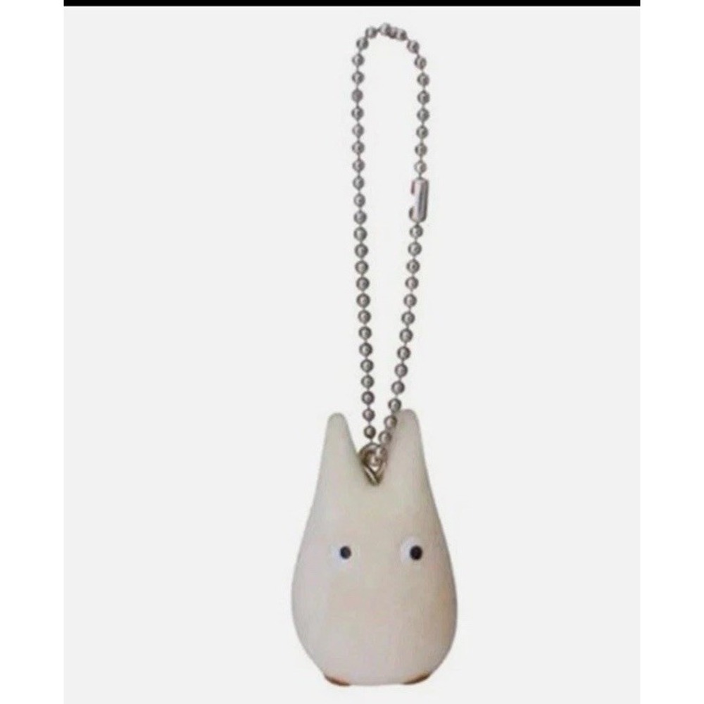 Bandai Sekiguchi My Neighbor Totoro White Totoro Flocked‎ Keychain Studio Ghibli